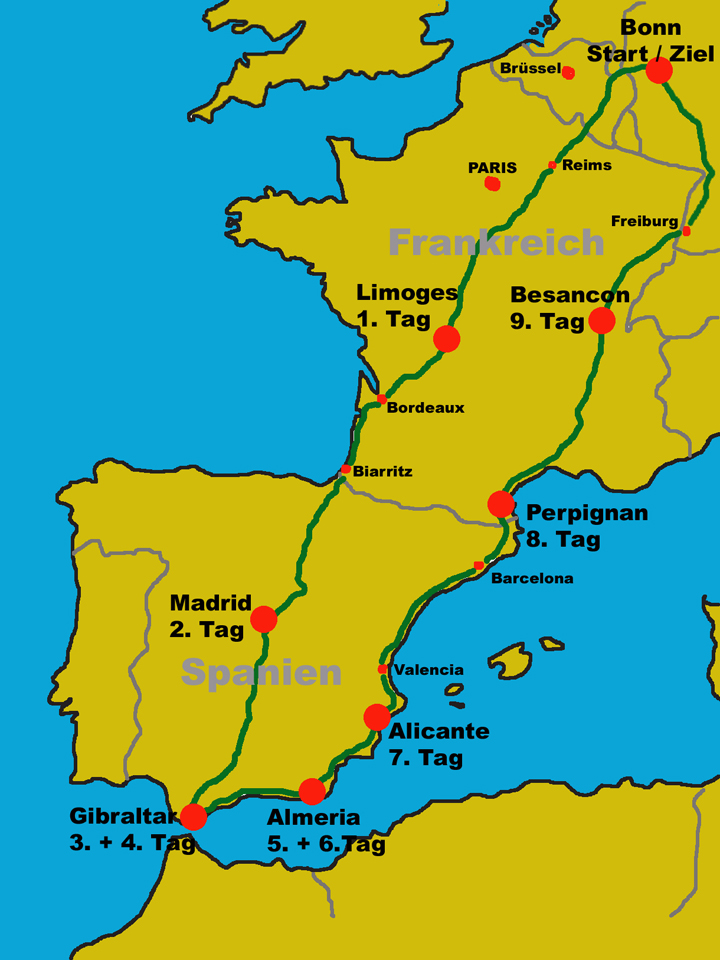 Gibraltartour-Karte